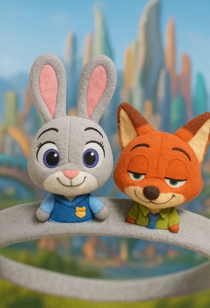 Zootopia Judy & Nick Baby Headband – Plush Bunny and Fox Hairband for Infants
